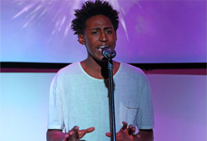 young man at the mic